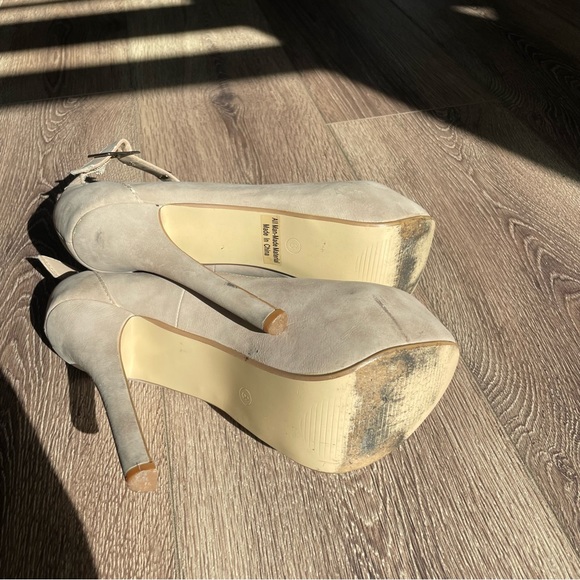 Shiek Platform Heels with ankle strap Tan 10 - Picture 6 of 6
